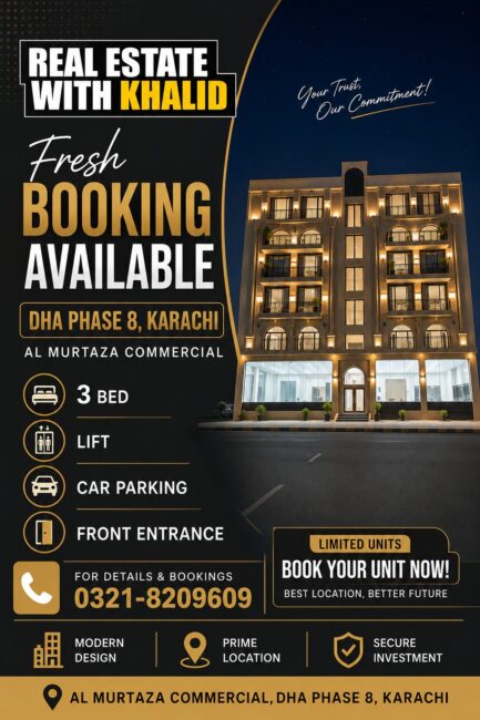 3-Bed Luxury Apartments for Sale | DHA Phase 8, Karachi – Fresh Booking Open