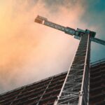 Tower crane on a building construction site