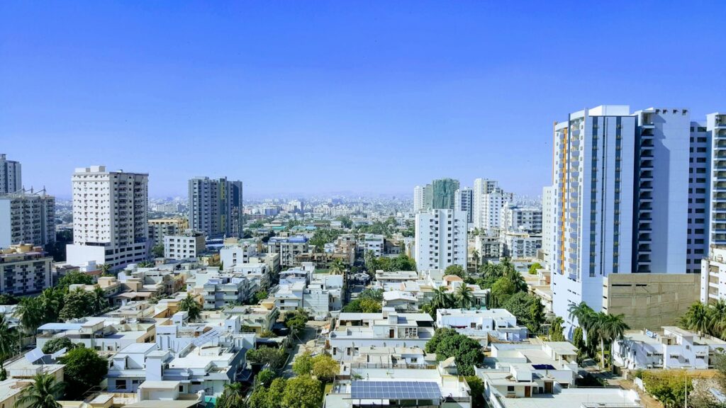 Residential and commercial buildings in Karachi