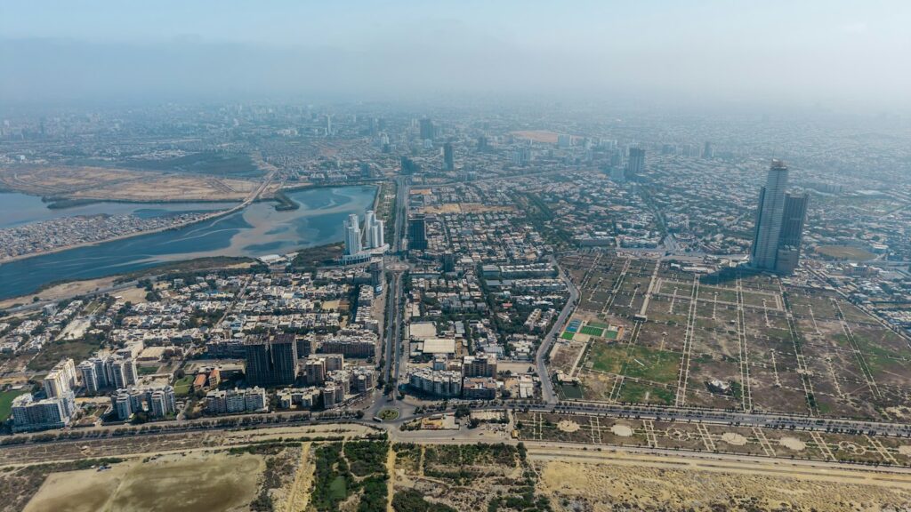 Aerial view of Karachi cityscape